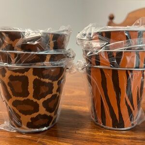Wild Safari Animal Print Metal Cups